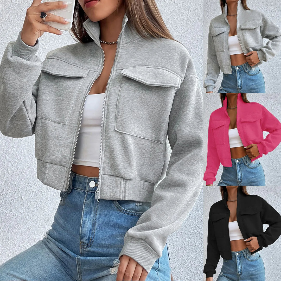Drune | Stilvolles Zip up Crop Top