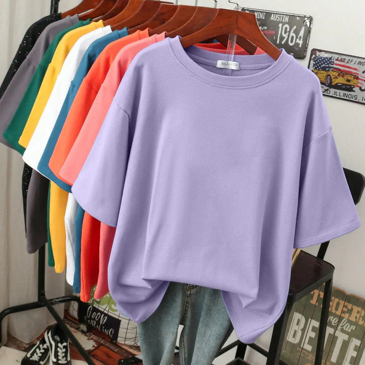Drune | Kuscheliges Baumwoll-Basic T-Shirt In Übergröße für Frauen