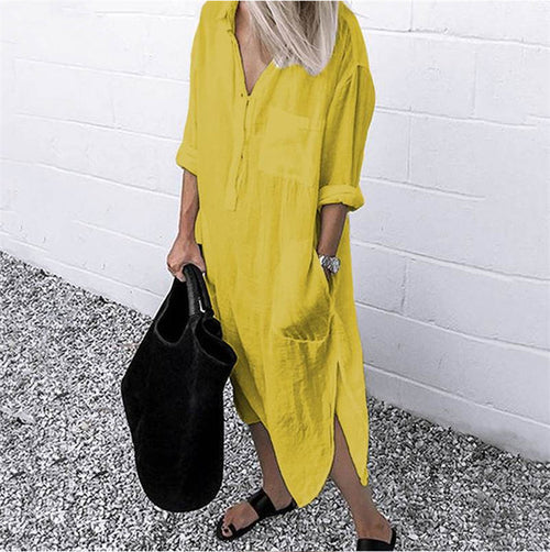 Drune | Leinenkleid Mit Taschen