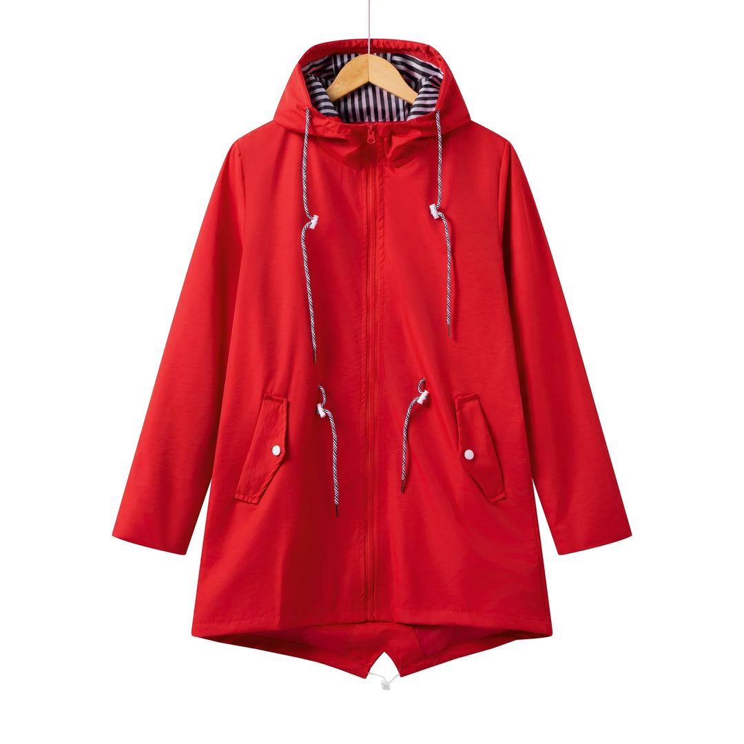 Drune | Damen Kapuze Wasserdichter Trenchcoat Lässig