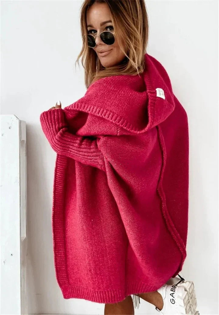 Drune | Superweiche Gestrickte Strickjacke Mit Taschen Und Kapuze Für Damen