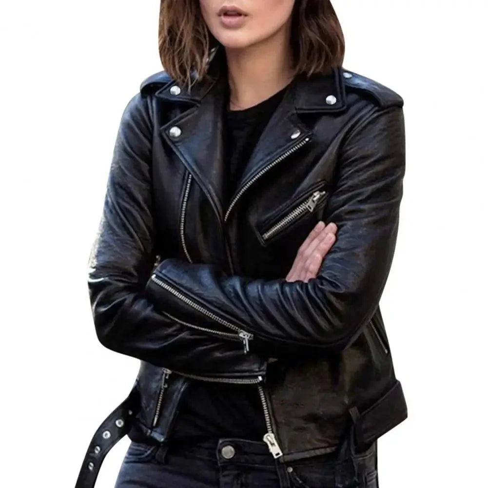 Drune | Leder Motojacke - Asymmetrischer Reißverschluss - Elegant und stilvoll - Biker-inspiriert