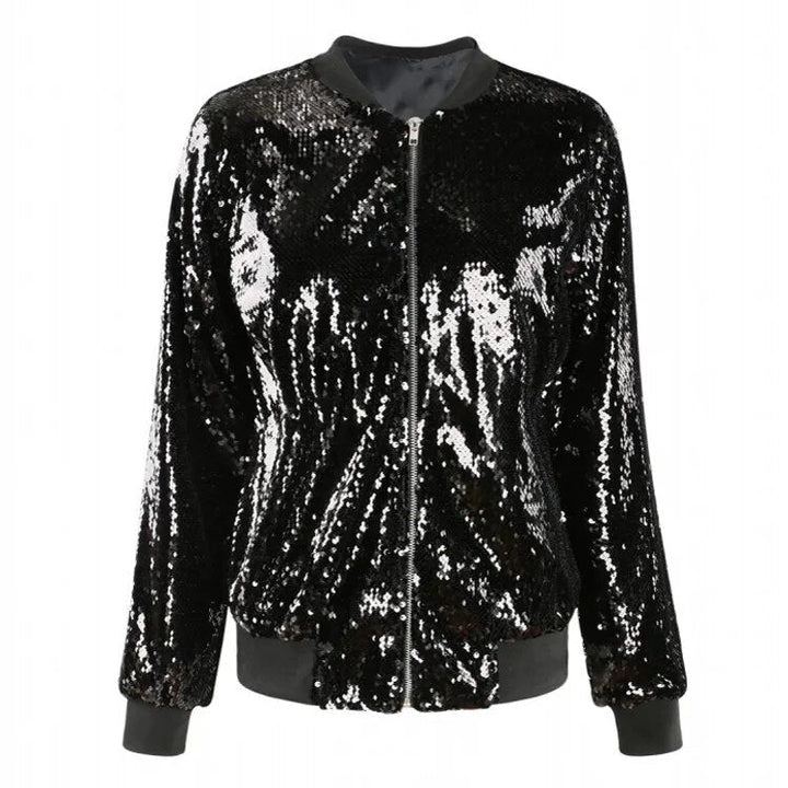 Drune | Paillettenmantel Bomberjacke