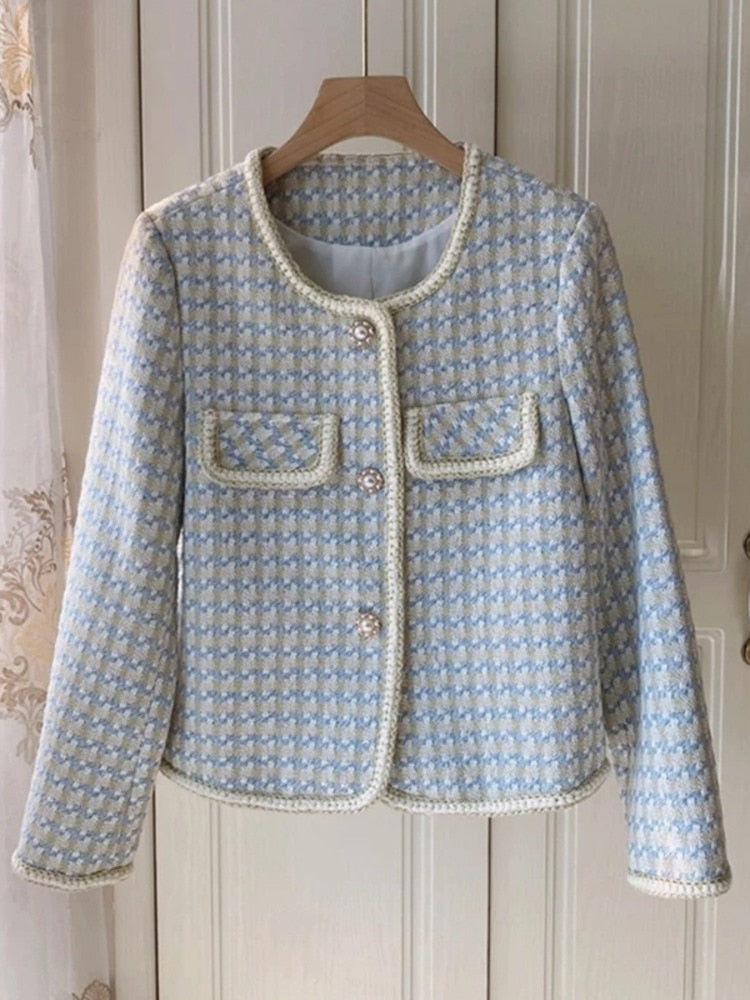 Drune | Tweed kurze Karojacke für Damen