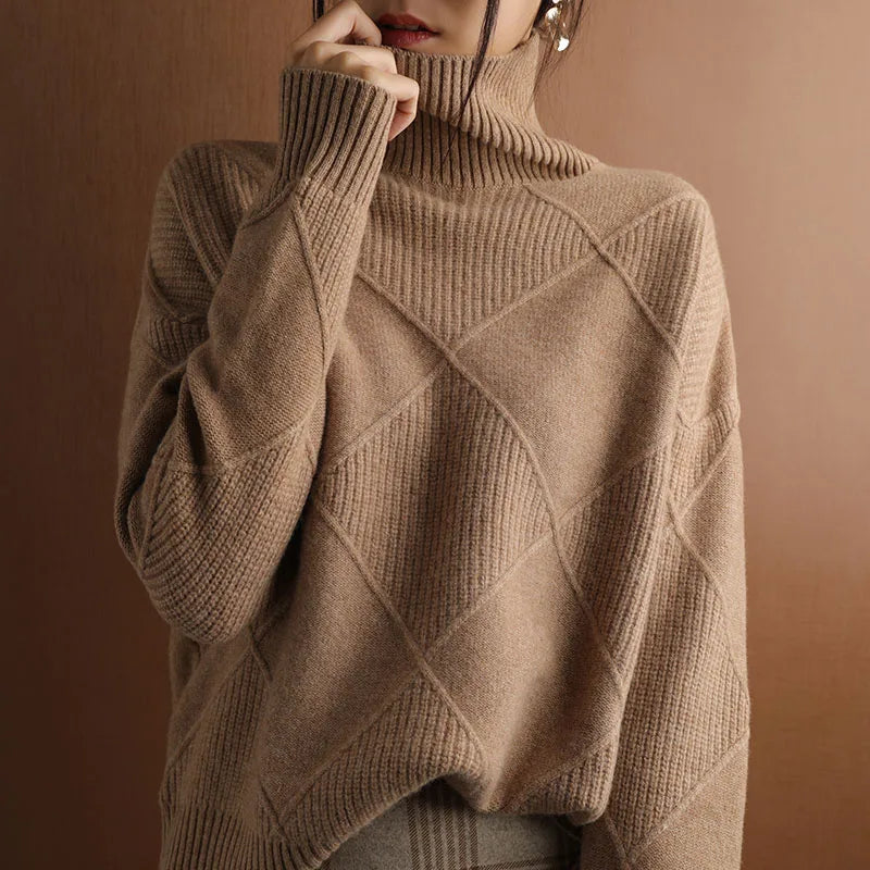 Drune | Strickpullover mit Hohem Hals Wollmischung Elegant und Warm