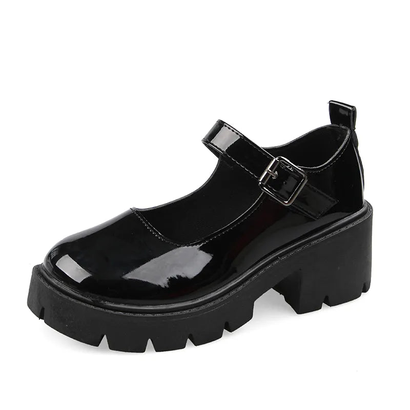 Drune | Schuhe Frauen Schuhe Mary Janes Plattform Lolita Schuhe mit Absatz Pumps Frauen Japanischer Stil Vintage Mädchen High Heels Schuhe für Frauen