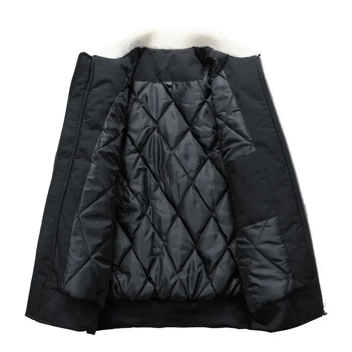 Drune | Winter Bomberjacke mit modischem Lammfellkragen - Lässiger Stil für kalte Tage