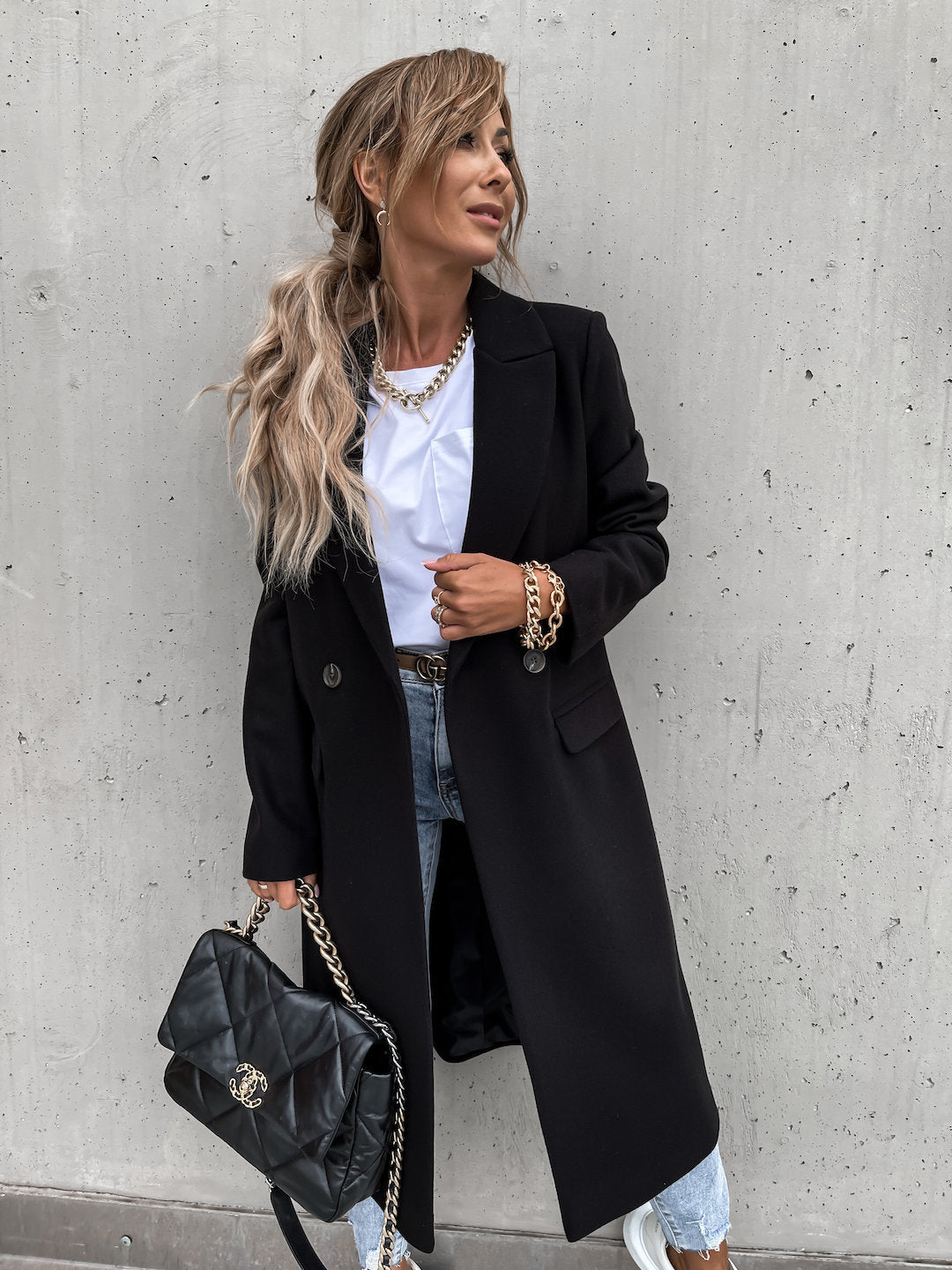 Drune | Elegante Doppelreihige Jacke Wolle und Polyester Klassisch, Warm