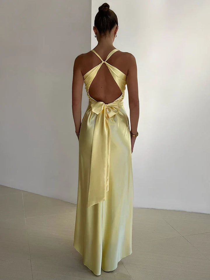 Drune | Schleife Rückenfrei Abend Maxi Kleid