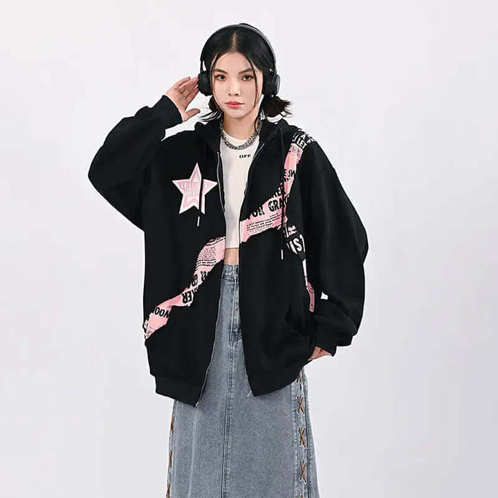 Drune | Oversized Damen Hoodie Mit Print | Bequemer Streetwear Pullover
