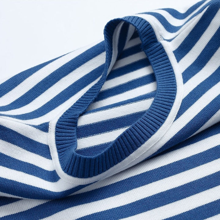 Drune - Damen gestreiftes Rundhalslangarm-Top