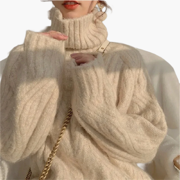 Drune | Strickpullover im koreanischen Stil mit lockerem Schnitt und Rollkragen - Modischer Herbst- und Winterpullover