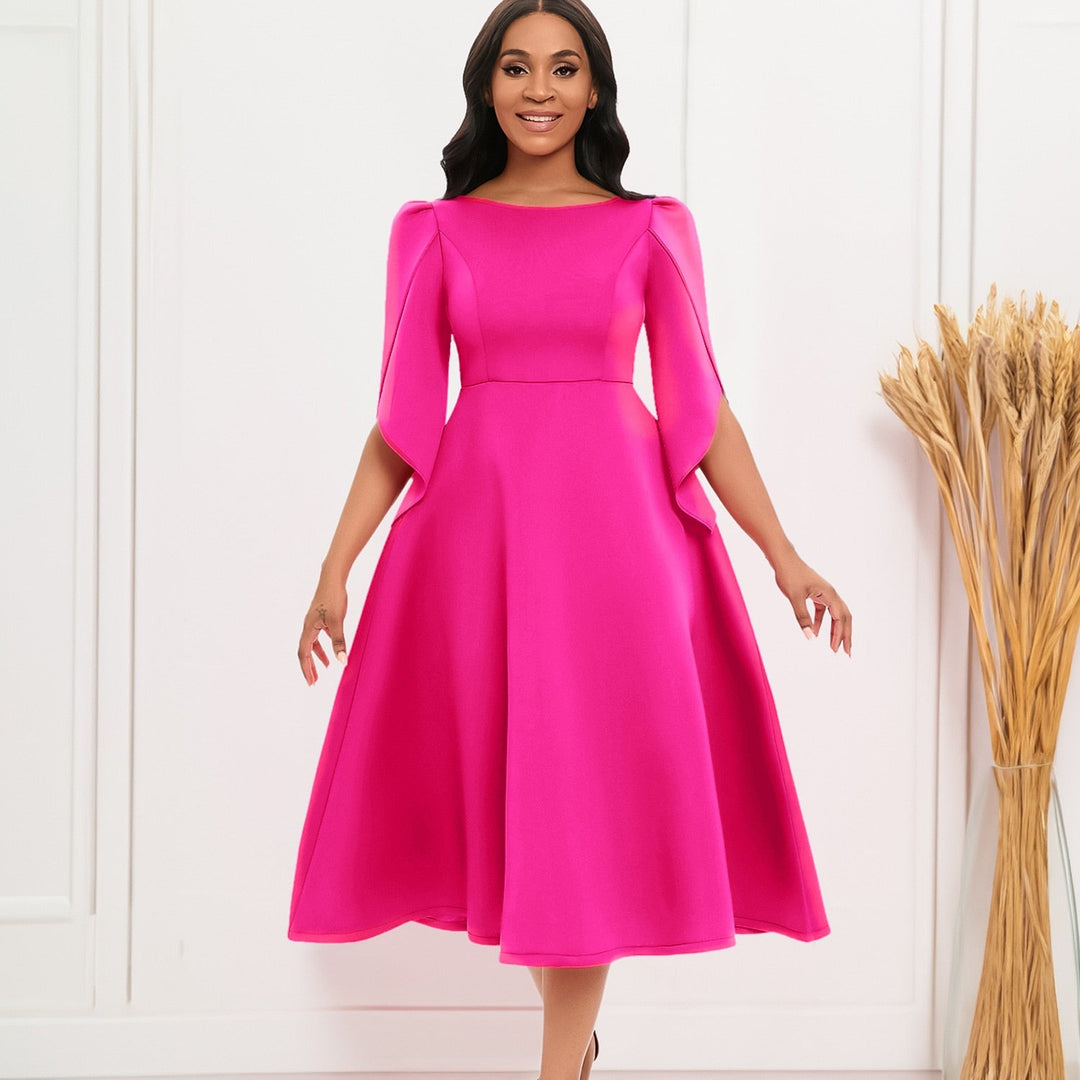 Drune - Elegantes Rosa Leinenkleid