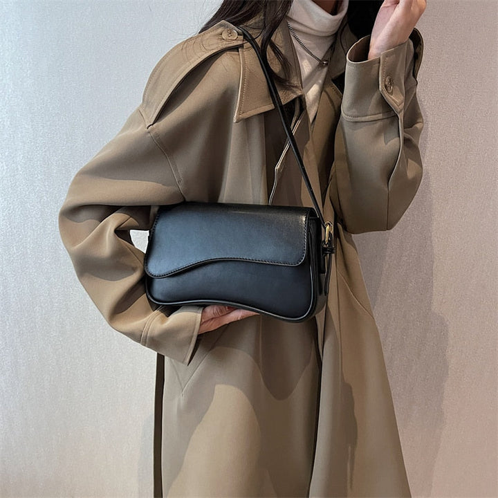 Drune Vintage Leder Crossbody-Taschen | Kleine Umhängetasche | Stilvolle Armpit Handtaschen und Geldbörsen