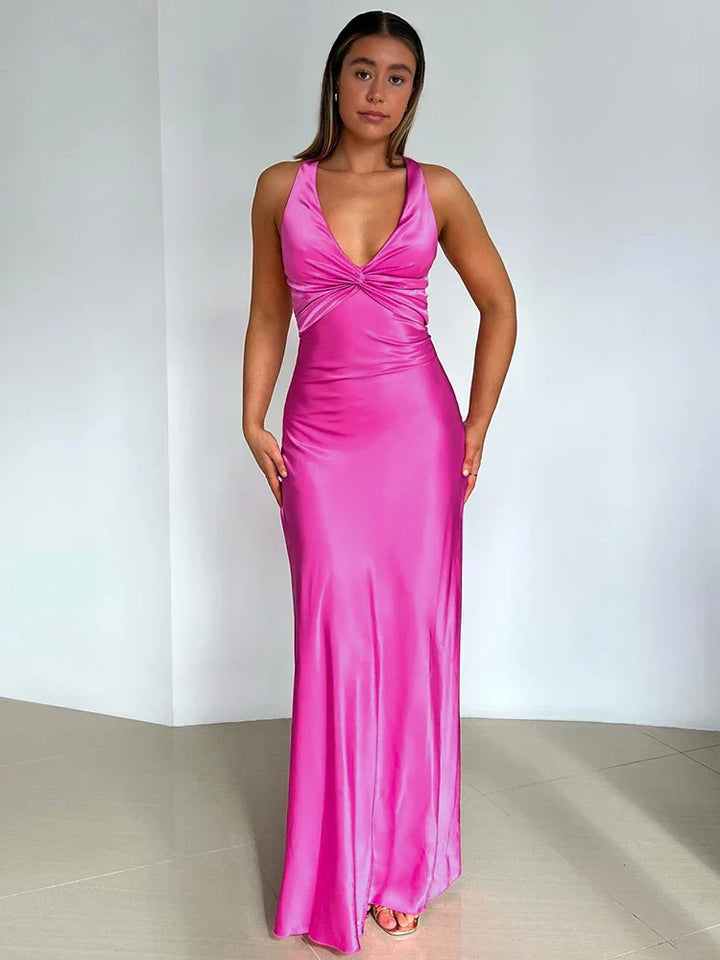 Drune | Schleife Rückenfrei Abend Maxi Kleid