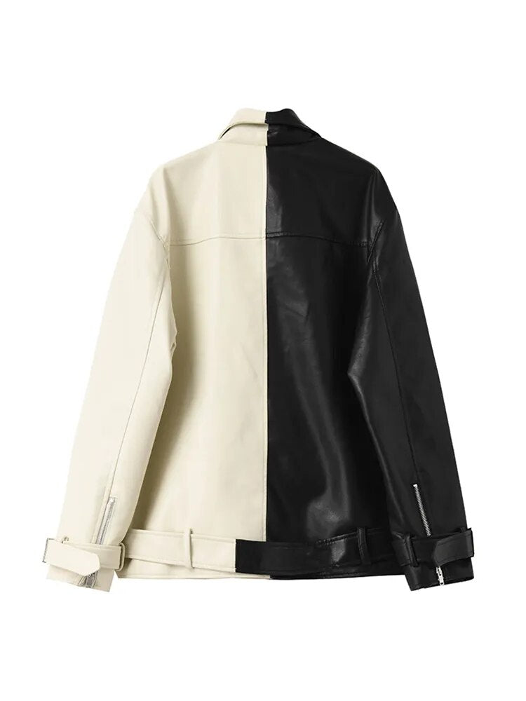 Drune | Colour Block Lederjacke Für Damen