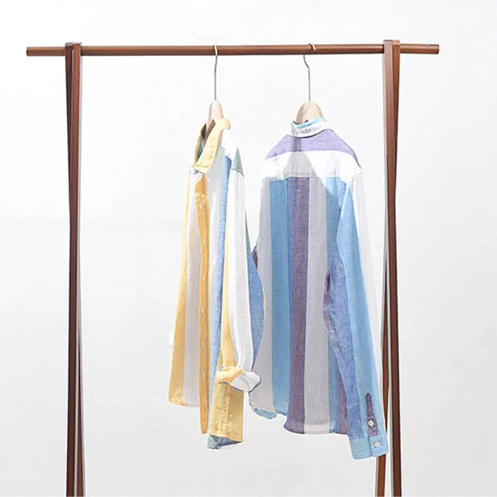 Drune | Gestreifte Leichtgewichts-shirt Baumwollmischung Lässiger Stil