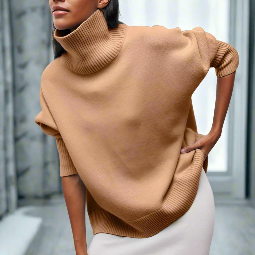 Drune | Übergröße Rollkragenpullover Rippstricksaum Rollkragenpullover