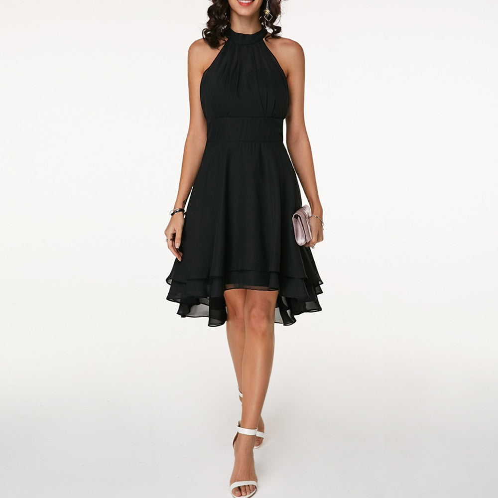 Drune | Stilvolle Halter A-Linien Kleid