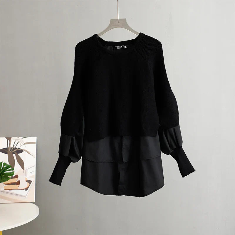 Drune | Weinlese Rundhals Gestrickter Frauenpulli