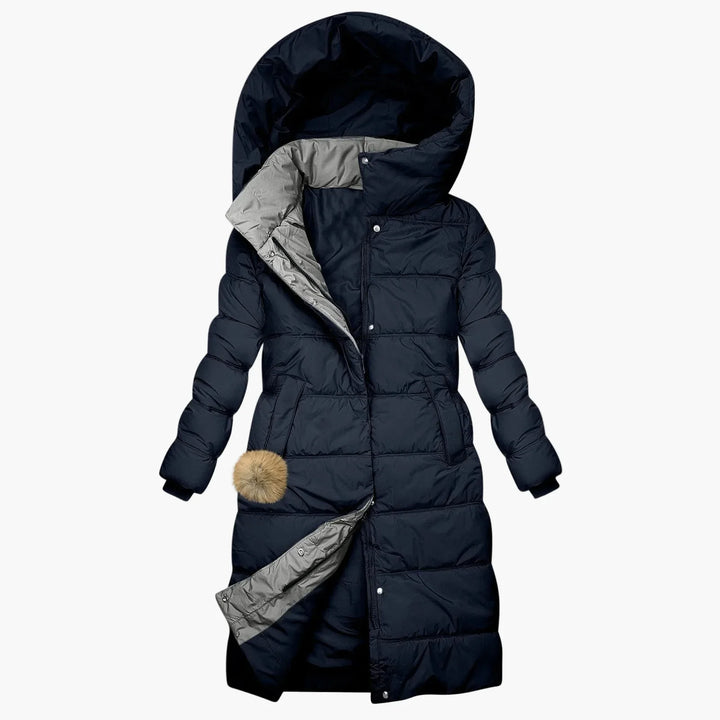 Drune | Winter Steppmantel mit Kapuze - Langer, Winddichter Pufferjacke für Alltag & Freizeit