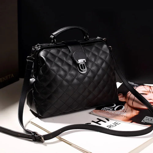 Drune | Luxuriöse Vintage-Inspirierte Handtasche mit Metallschnalle