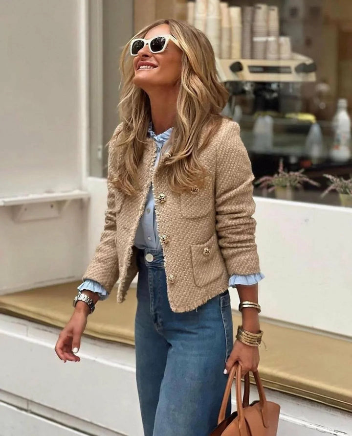 Drune | Klassischer Tweed-blazer Wollmischung Zeitlos und Elegant