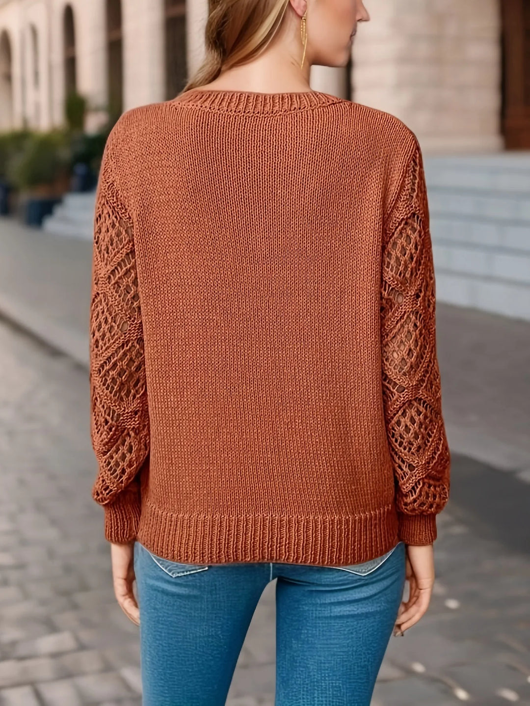 Drune | Solid V-Ausschnitt Strickpullover