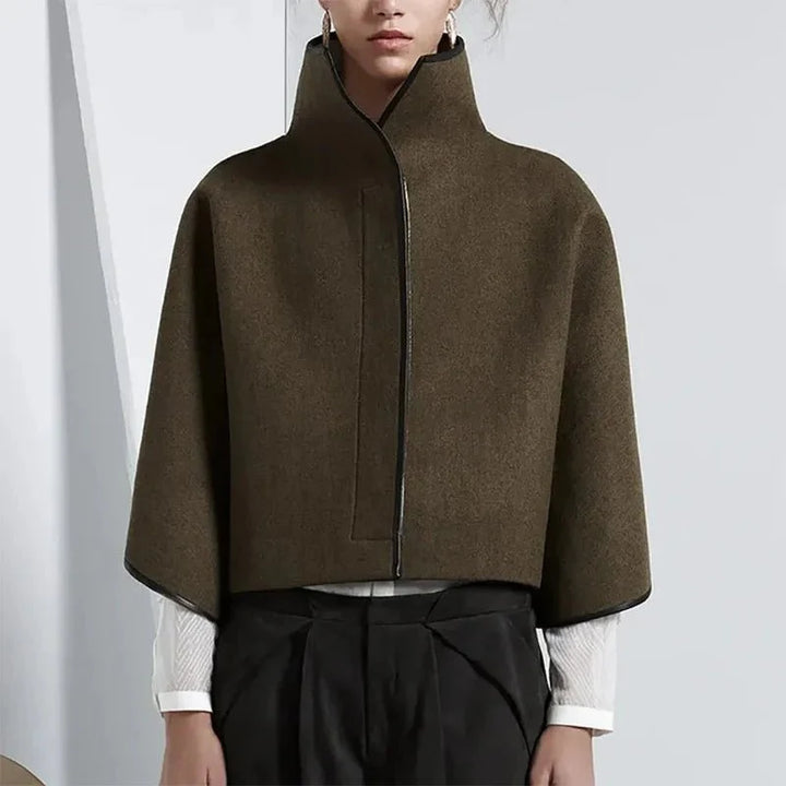 Drune | Neck Cropped Wool Coat - Minimalistischer Stil - Warme Oberbekleidung - Elegante Passform