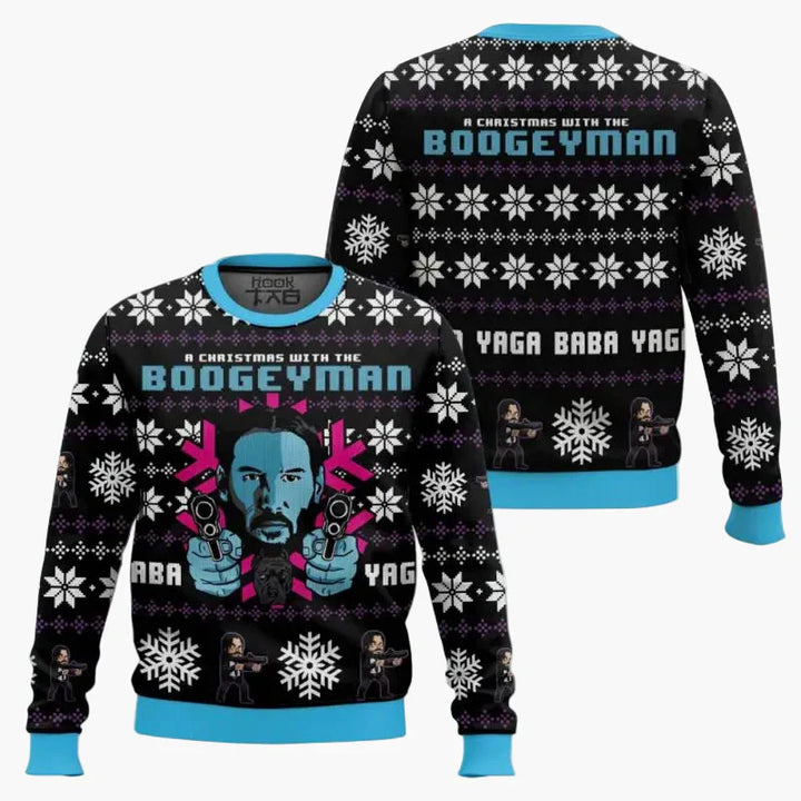Drune | Ugly Christmas Sweater - Lustiger "Wick-Mas" Pullover für Fans, Weihnachten, Party