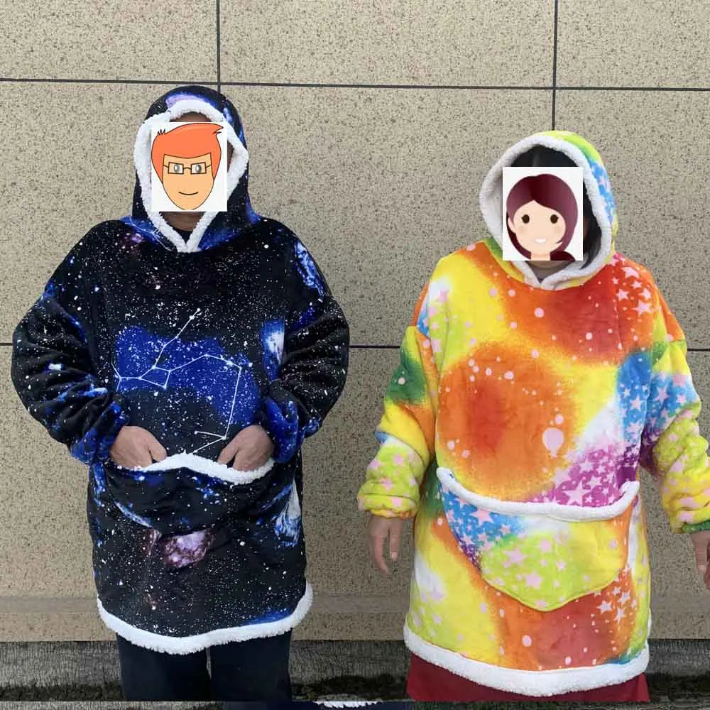 Drune | Übergroße Fleece-Decke mit Kapuze und Taschen