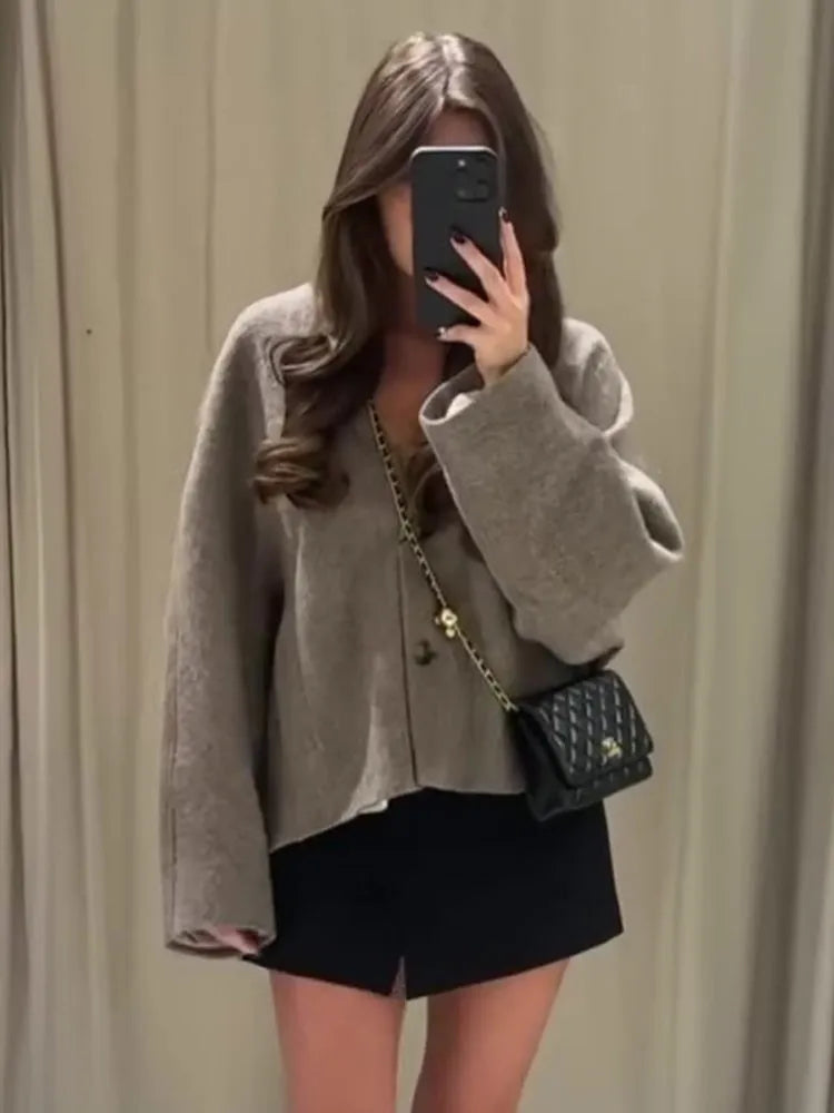 Drune | Eleganter Blazer mit einreihigen Knöpfen und V-Ausschnitt