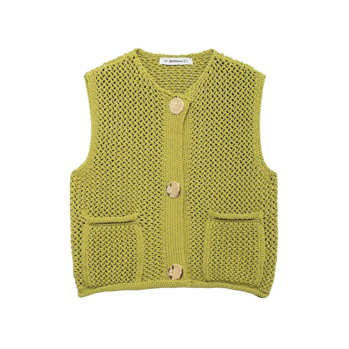 Drune | Ärmless Strickweste mit Knöpfen