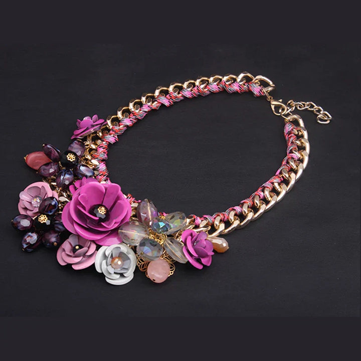 Drune | Jahrgang Schmuck Elegante Prom Party Schönheitswettbewerb Hochzeit Geschenk Florale Blüte Blume Chunky Statement Halskette für Frauen Accessoires