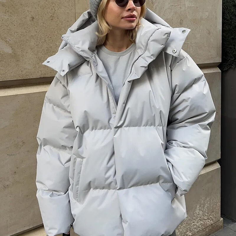 Drune | Oversized Puff-Hoodie-Jacke