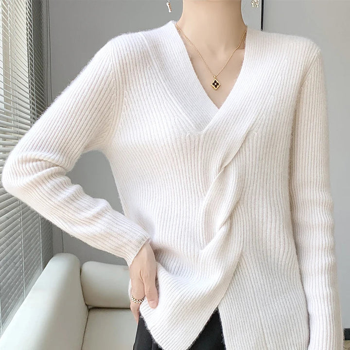 Drune | Pullover aus mit gedrehtem V-Ausschnitt für Damen