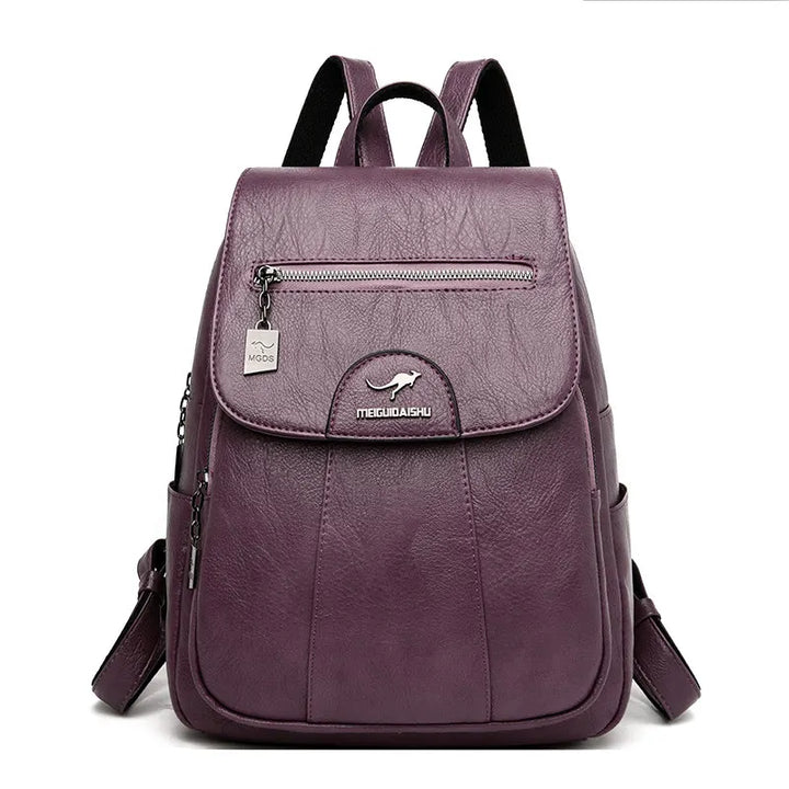 Drune | Großer Leder Rucksack Mit Diebstahlschutz Für Damen