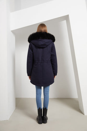 Drune | Damenjacke für halblangen Parka mit schickem Pelzkragen