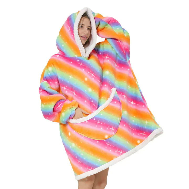 Drune | Übergroße Fleece-Decke mit Kapuze und Taschen