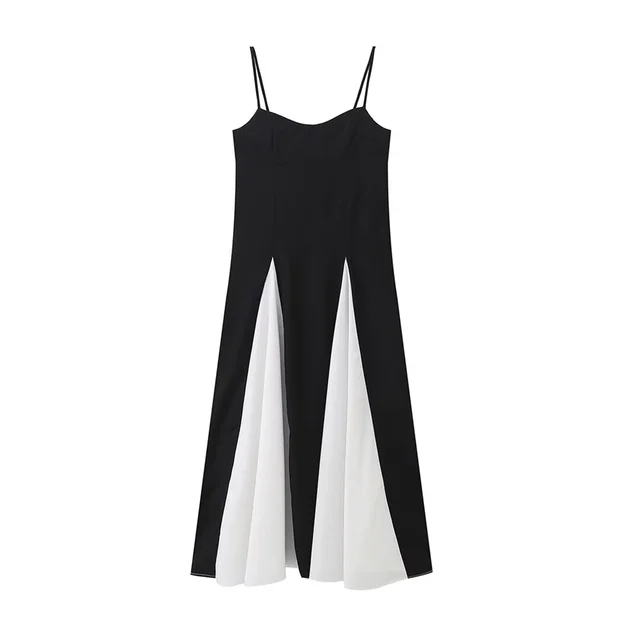Drune Kleid - Schwarz und weiß geteilt - Polyester - Sommer