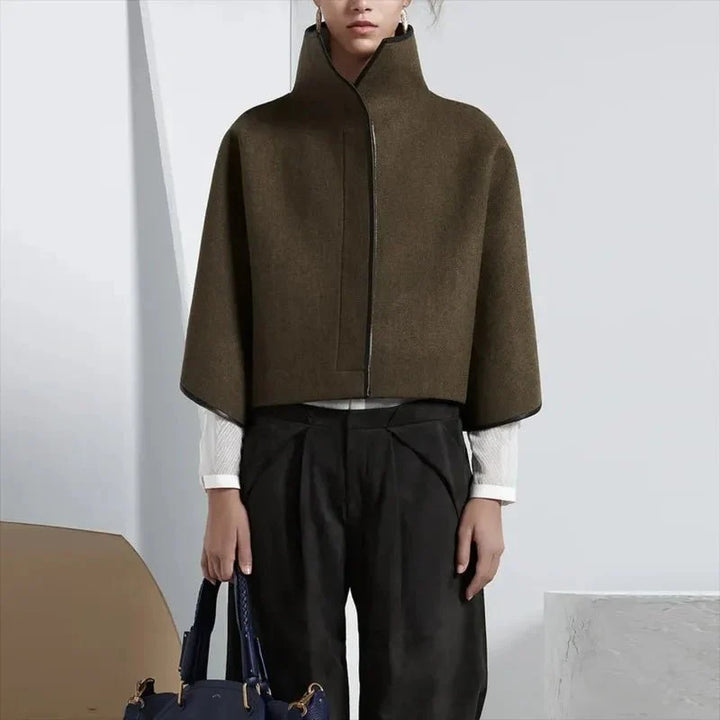 Drune | Neck Cropped Wool Coat - Minimalistischer Stil - Warme Oberbekleidung - Elegante Passform