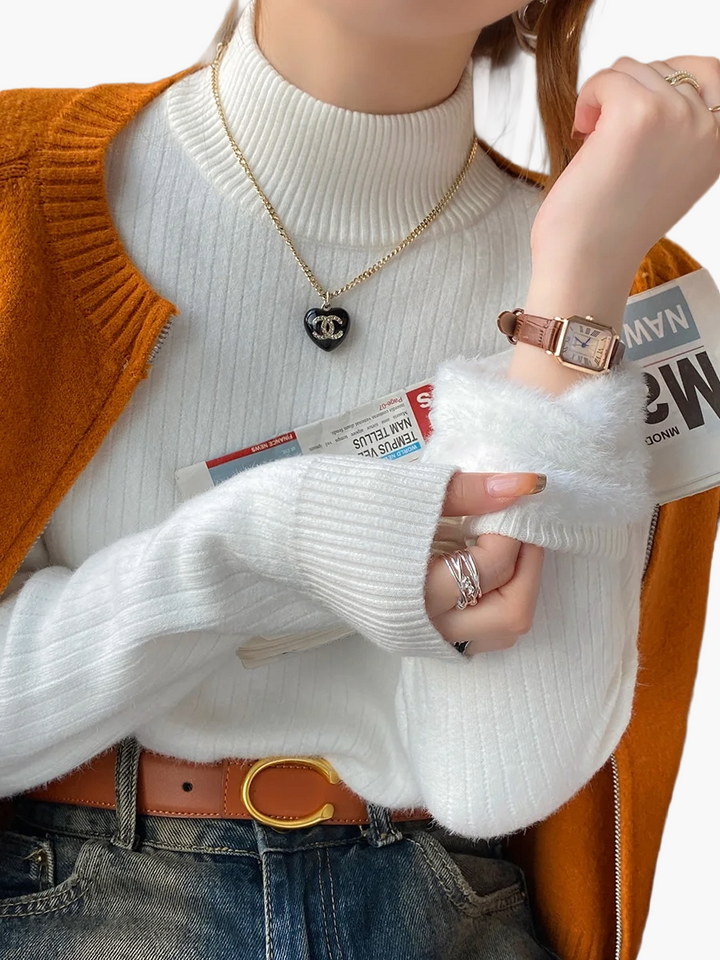 Drune | Rollkragenpullover Basic Strick Langarm für Alltag und Büro