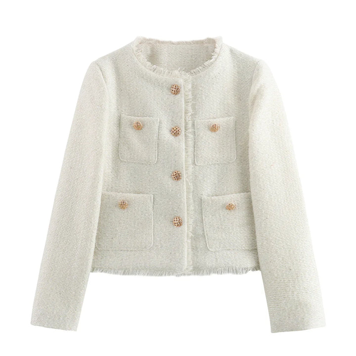 Drune | Klassischer Tweed-blazer Wollmischung Zeitlos und Elegant