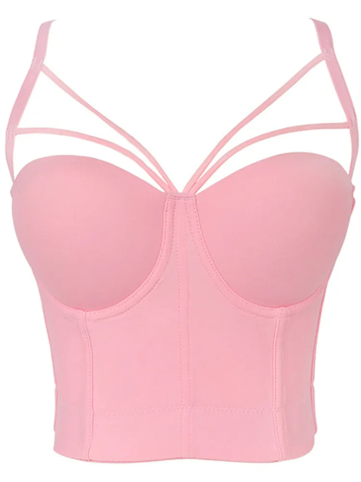 Drune | 5 Farben Frauen Sexy Designer Sommer V-Ausschnitt Nude Schwarz Weiß Rot Rosa Baumwolle Camisole Tops Damen Camis Crop Tops