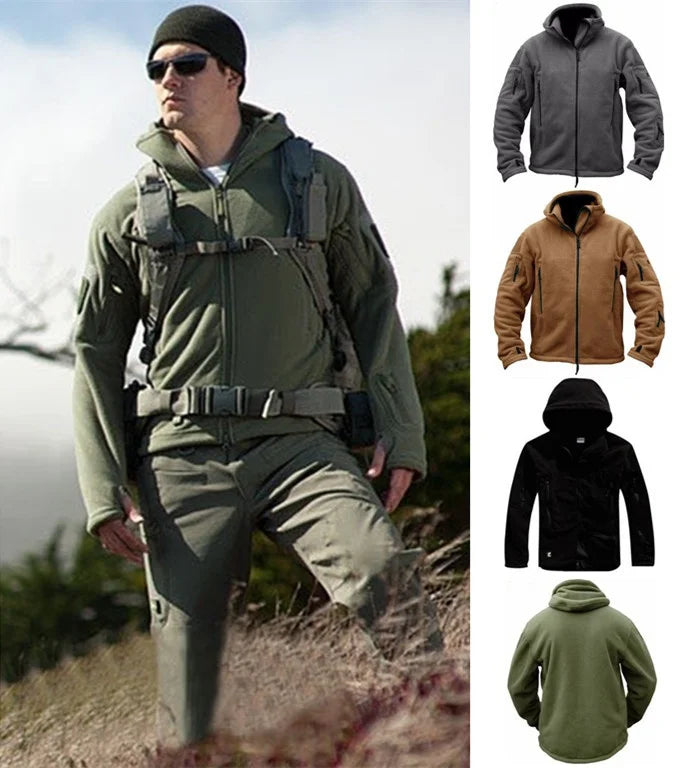 Drune | Taktische Fleecejacke mit Kapuze Polyester Wärme und Funktionalität