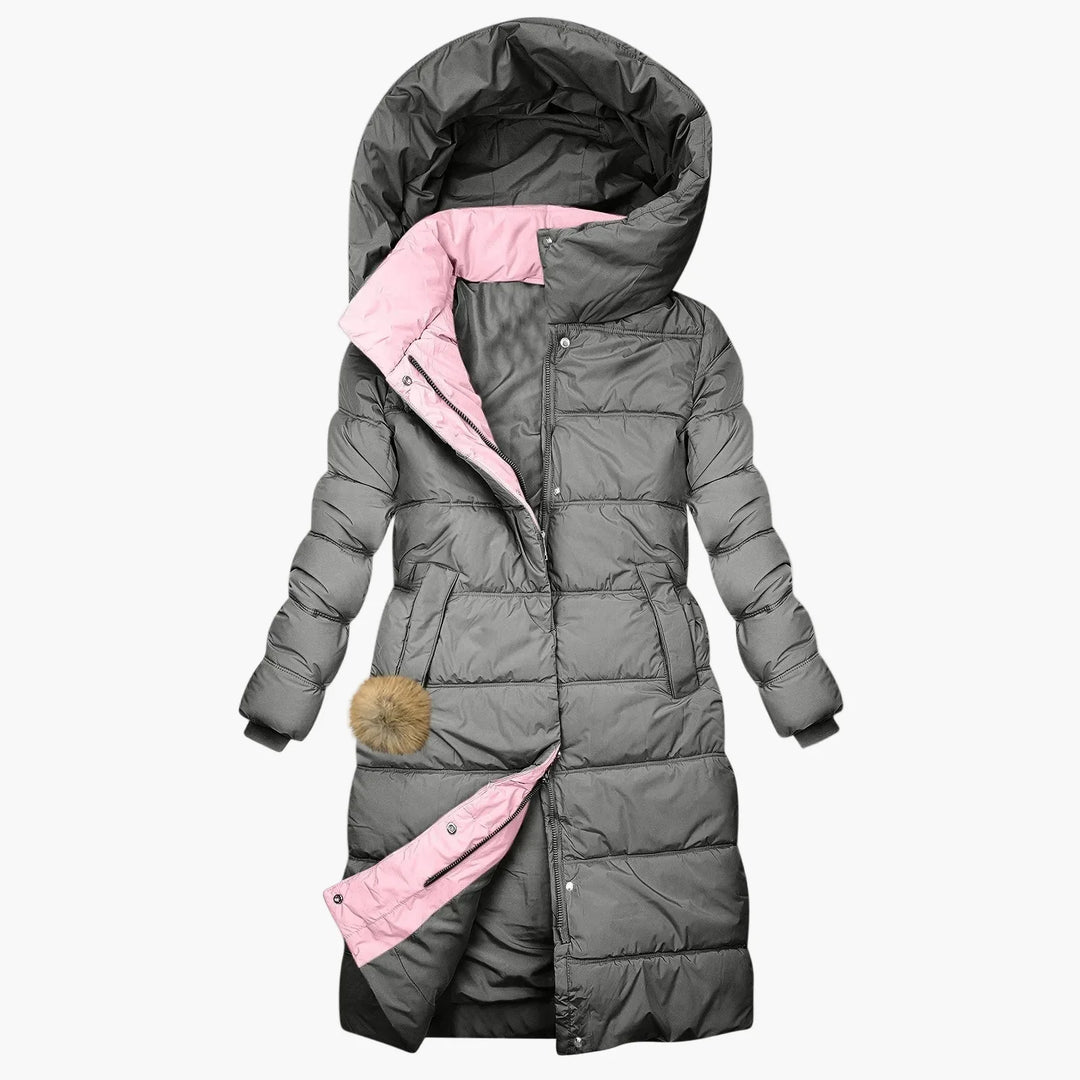 Drune | Winter Steppmantel mit Kapuze - Langer, Winddichter Pufferjacke für Alltag & Freizeit