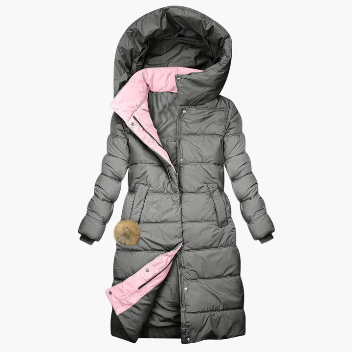 Drune | Winter Steppmantel mit Kapuze - Langer, Winddichter Pufferjacke für Alltag & Freizeit