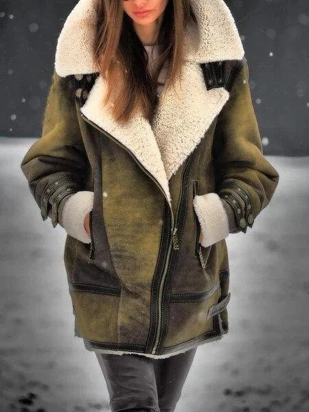 Drune | Damen Lammfellfliegerjacke