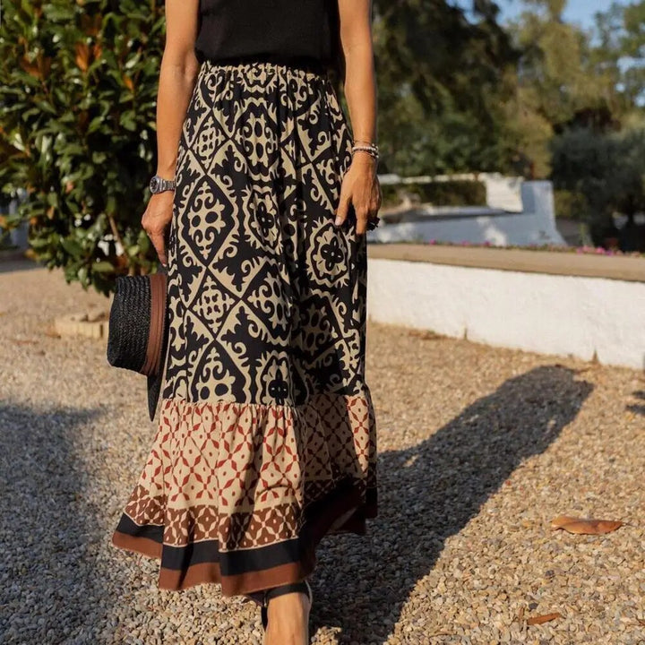 Drune | Boho-Print-Maxi-Rock für Damen