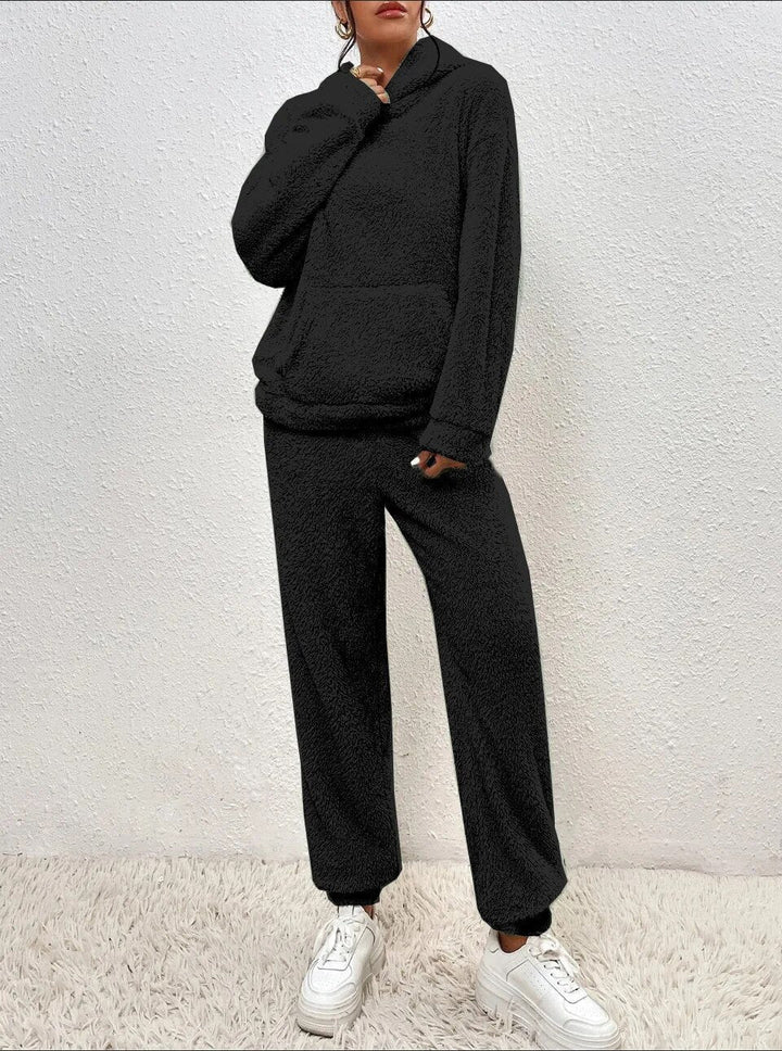 Drune | Kapuzenpullover Weiches Sherpa Fleece Lässige Passform Langärmlig Und Warm